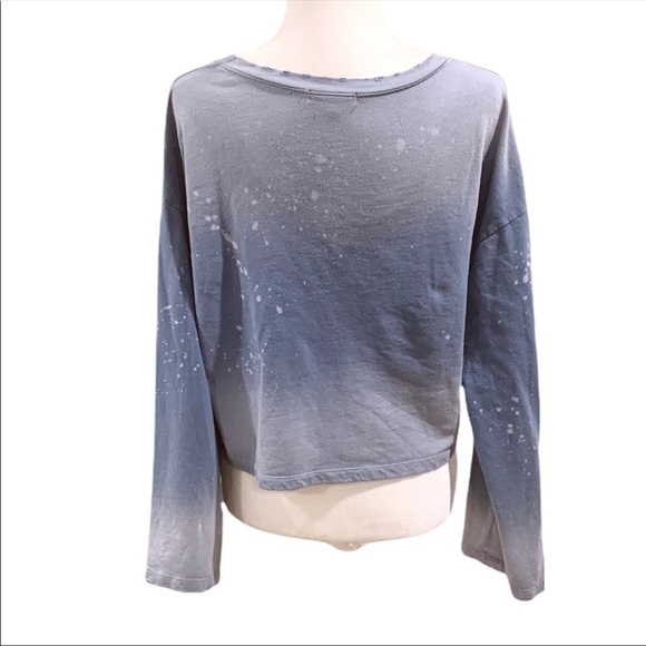 Joe's Jeans Blue Cropped Bell Sleeve Sweatshirt - Picture 4 of 7